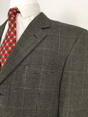 Jos A Bank Sport Coat Men's Size: 44R Silk/ Wool Black Multi Color Houndstooth - Image 1 of 4