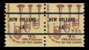1614a Saxhorns 7.7c NEW ORLEANS LA. Bureau Precancel Americana Pair MNH -Buy Now - Picture 1 of 1