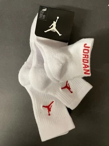 Youth Unisex Nike Air Jordan Low Cut Quarter and Crew Socks Size 3y-5y 3 Pairs - Picture 1 of 2