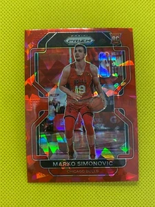 Marko Simonovic 2021-22 Prizm RED Cracked Ice Prizm RC No. 166 Bulls Color Match - Picture 1 of 2