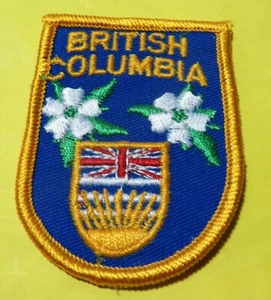   Vintage BRITISH COLUMBIA Flag Flowers  patch - Picture 1 of 2