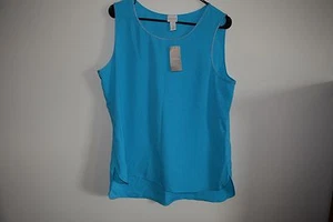 Camisa sin mangas Chico's Maui azul brillante talla 2 nueva con etiquetas al por menor $59.00 - Imagen 1 de 5
