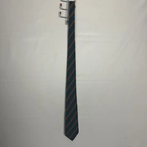 Vintage brandneu GRIFONI Herren Seidenkrawatte Made in Italy blau braun Streifen - Bild 1 von 6