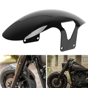 Short Front Fender For Harley SOFTAIL M8 FATBOY FLFBS FLFB 2018-UP Gloss Black - Picture 1 of 11