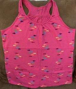 GAP KIDS TANK TOP SIZE 10 PINK W/POCKETS SCHOOL OF FISH SUPER CUTE!! - Picture 1 of 2