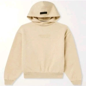 FEAR OF GOD ESSENTIALS KIDS LogoAppliquéd Cotton-blend Jersey Hoodie,6/7yrsBeige - Picture 1 of 9