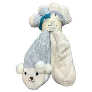 Jane and Bleecker Women's 2 Pack Sherpa Lined Slipper Socks Blue - Picture 1 of 1