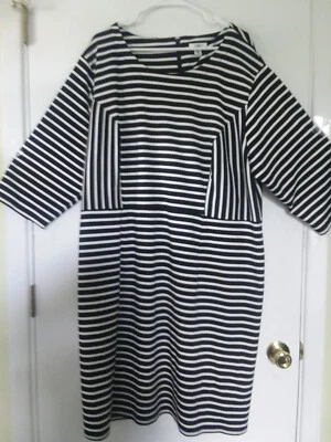 Cato Woman Plus Size Dress Black & White Stripe Size 2X (26w) - Image 1 of 2