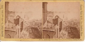 Bird's Eye View from Hovey's, 1872 Boston Great Fire stereoview by Charles Taber - Picture 1 of 2