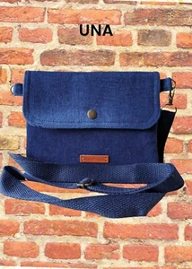 'UNA' RePurposed, UpCycled Denim Crossbody Phone Bag - Padded, Pockets -Handmade - Picture 1 of 5