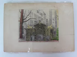THE WATERGATE EMBANKMENT GARDENS GRAVURE WINSOR&NEWTON'S 19X27 - 15X13 cm - Foto 1 di 5