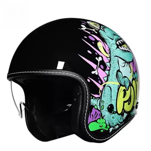 Motorcycle Retro Helmet Men's and Women's Half Helmet Retro Cruise 3/4 Helmet - Picture 1 of 20