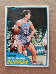 SWEN NATER San Diego CLIPPERS 1981-82 TOPPS BASKETBALL CARD #38 - Imagen 1 de 2