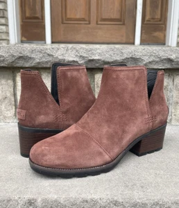 SOREL CATE CUT OUT US 8.5 Women's Outdoor Suede Boot Brown Ankle Waterproof - Picture 1 of 8