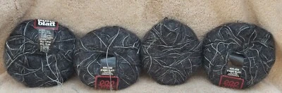 Adelaide D'Anny Blatt Blend Mohair Acetato Lana Hilo 4 Madejas Lote Negro Plata Foto 1 de 4