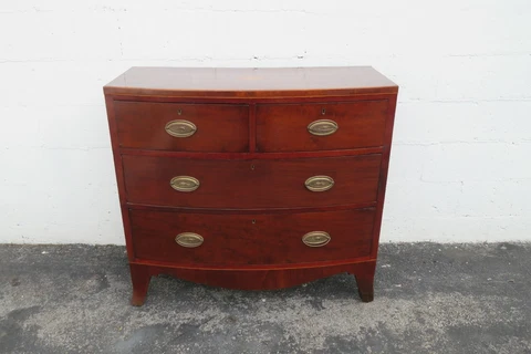 Early 1800s Mahogany Inlay American Low Dresser 2384 Cover