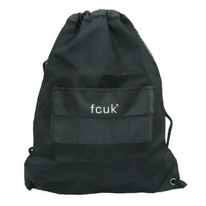 Bag Backpack French Connection Rucksack School Travel Drawstring FCUK Black - Picture 1 of 1