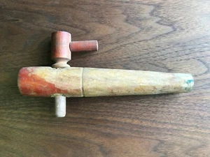 Antique Wooden Barrel Keg Valve Spigot Barrel Tap Handle Marked Czechoslovakia - Picture 1 of 10