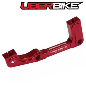 UBERBIKE FRONT POST TO IS 203MM DISC BRAKE MOUNT ADAPTER - RED - Picture 1 of 1