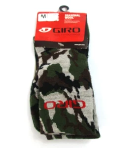 Giro Merino Wool Gamer Seasonal Cycling Socks Mens Medium Green Camouflage - Picture 1 of 6