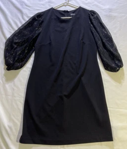 Vestido DKNY con color dorado en mangas. Talla 8 Formal - Imagen 1 de 6