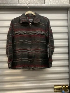 Woolrich maglione donna medio rosso nero full zip azteco sud-ovest - Foto 1 di 10