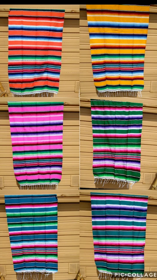MEXICAN SARAPE , 78" X 35" , 1ST QUALITY , LARGE , SALTILLO , PARTY DECOR  - Image 1 of 1