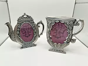 2 Stück SANWA Zinn Teekanne und Tasse Fotorahmen 2x3 - gebraucht - Bild 1 von 6