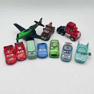 Disney Pixar Diecast Cars and Planes Lot Of 10 Figures Pull N’ Go Plane McQueen - Picture 1 of 10