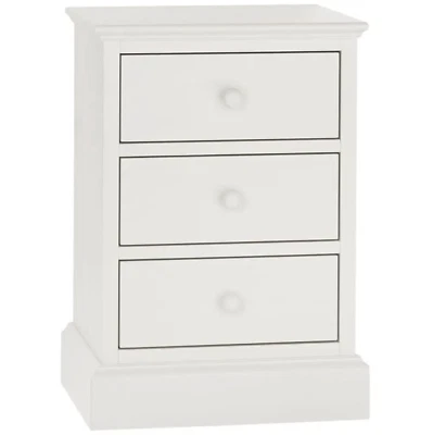 Bentley Designs Ashby White 3 Drawer Nightstand 7902-73 - Image 1 of 4