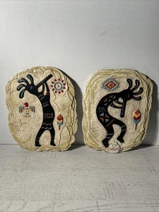 Set Of 2 Kokopelli Stone Like Wall Decor 10.5" x 8.5" Multicolor - Picture 1 of 5