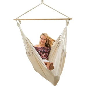XXL Hängesessel 185x130cm Sitz-Hängematte 150kg Indoor Outdoor Hängestuhl Beige - Bild 1 von 7