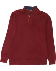 ORVIS Mens Zip Neck Sweatshirt Jumper Large Burgundy Cotton CY25 - Picture 1 of 3