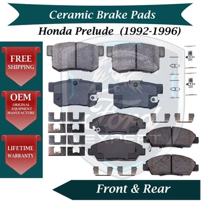 Kit de pastilhas de freio dianteiras e traseiras de cerâmica original premium para Honda Prelude 1992-1996 - Imagem 1 de 4