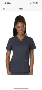 Cherokee Workwear Scrubs V Neck Top WW620 PWT Pewter Free Shipping - Picture 1 of 10
