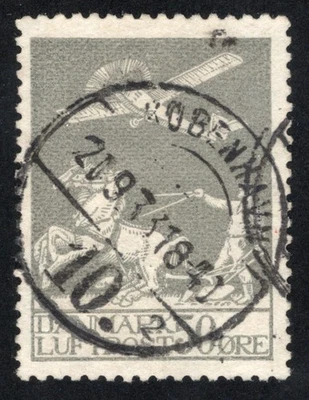 DINAMARCA 1929 SC #C4 EN ESTADO BASTANTE BUENO U 50o correo aéreo con SON CDS cv $315,00 *Sellos de la bahía* Foto 1 de 2