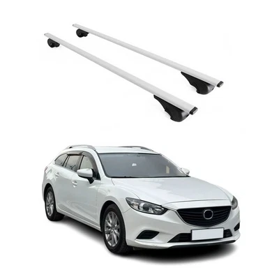 Barras transversales de techo duraderas para Mazda 6 Wagon 2012-2024 gris 2 piezas Foto 1 de 4