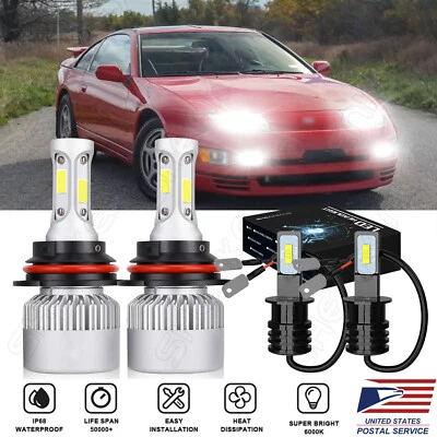 Para Nissan 300ZX 1987-1989 - Bombilla Faro LED haz alto/bajo + Luz Antiniebla Kit 4X Foto 1 de 4
