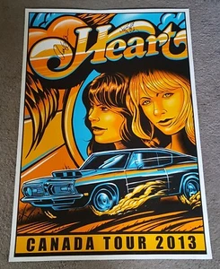 Póster de la gira canadiense 2013 firmado por el corazón Ann & Nancy Wilson 24x36 MAXX 242 #'d 1/270 - Imagen 1 de 9