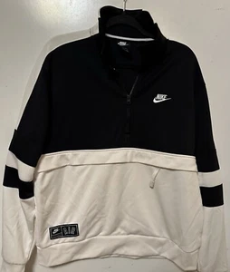 Men’s Nike AIR Track Jacket Half Zip Men’s Medium White Black - AR1839-010 - Picture 1 of 6