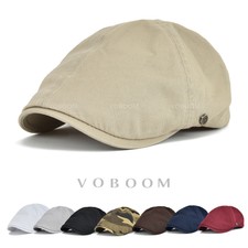 VOBOOM Mens Newsboy Driver Gatsby Beret Hats Solid Cotton Cabbie Golf Flat Cap