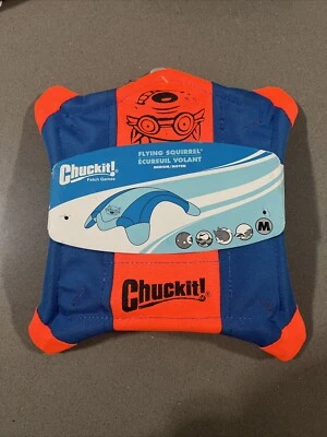 Chuckit! FLYING SQUIRREL Dog Fetch Toy Floating Flyer Glowing Paws MED 10-inch - Image 1 of 2