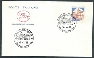 1983 ITALIA FDC CAVALLINO CASTELLO CALDORESCO 1400 LIRE NO TIMBRO ARRIVO CV19832 - Picture 1 of 1