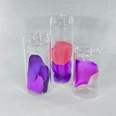 Set of 3 Cylinder Glass Decorative Hurricane Tea Light Candle Holders - Image 1 of 4