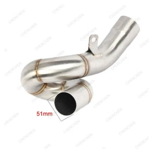 Motorcycle Exhaust Slip-On Mid Link Pipe For Kawasaki Ninja ZX6R 636 2013-2025 - Picture 1 of 8