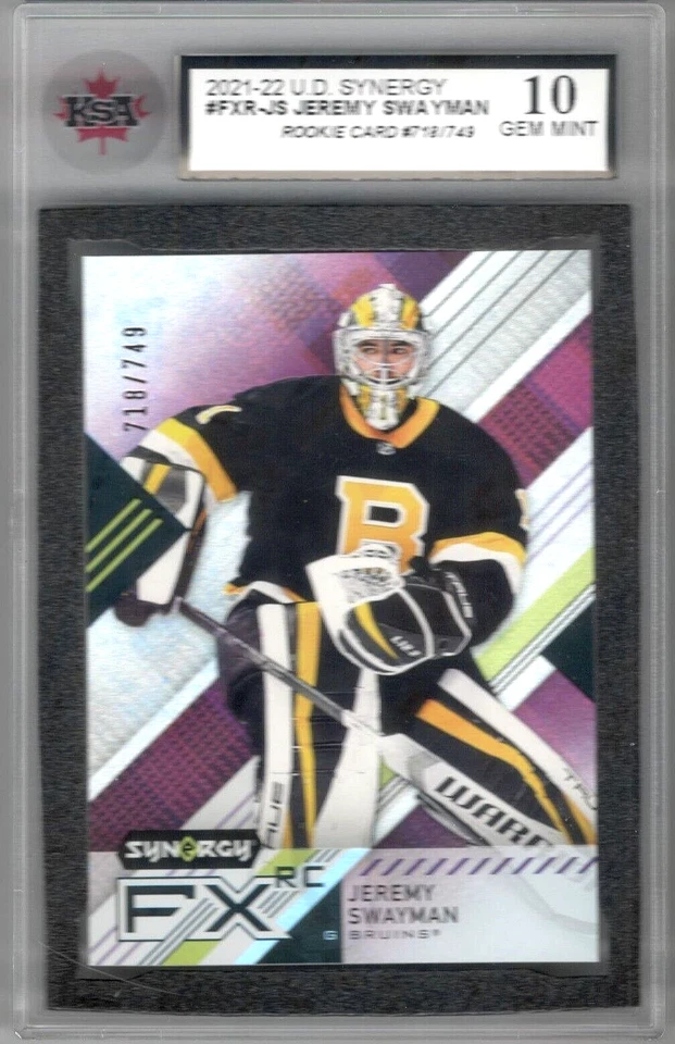 2021-22 Synergy FX Rookies #FXRJS Jeremy Swayman /749 | KSA GRADED GEM MINT 10 - Image 1 of 3