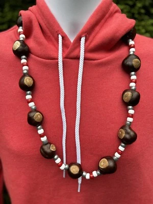 Classic Ohio State Buckeye Necklace, 14 High Quality Ohio Buckeyes! - Image 1 of 4
