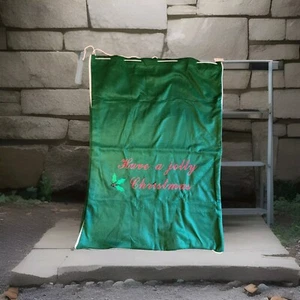 Santa Sack XL Gift Bag Christmas Drawstring  Presents Felt Green 28x39 - Picture 1 of 2