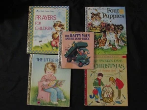 Little Golden Book Lot 5 Prayers Four Puppies, Little Book, 12 Days, Happy Man - Picture 1 of 9