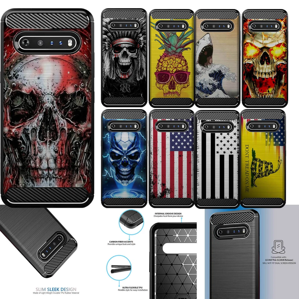 Case For [LG V60/ LG V60 ThinQ [Flex TPU Fiber SET3] Slim Black Cover - Image 1 of 1